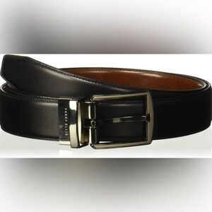 Perry Ellis black and Brown Reversible Leather Dress Belt